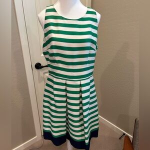 Eliza J Green and White Striped Dress, Size 12